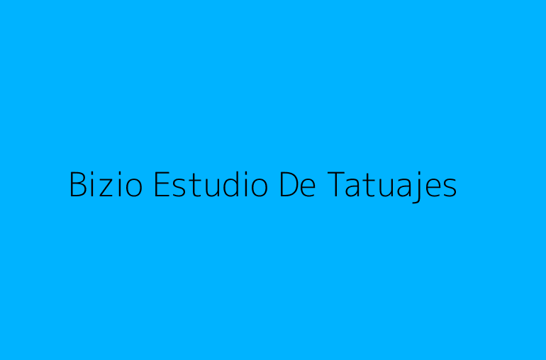 Bizio Estudio De Tatuajes